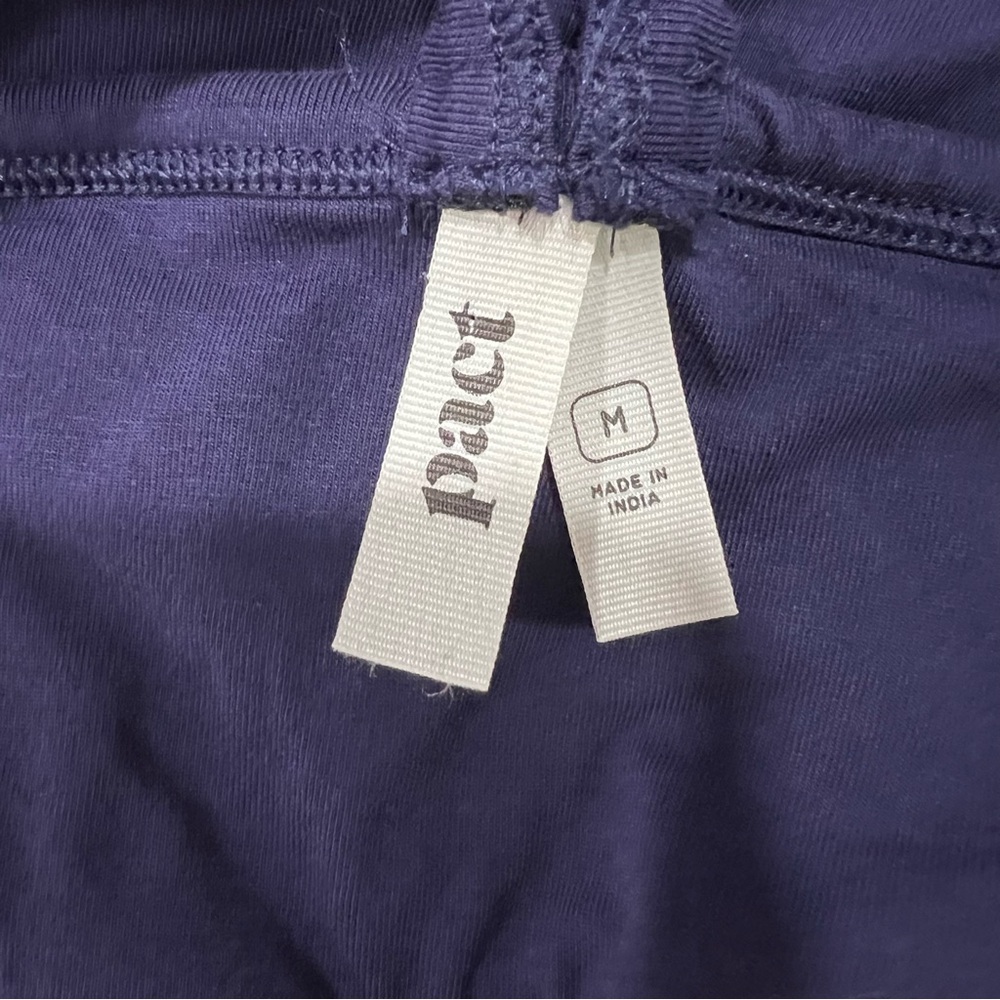 Pact Organic Cotton Halter Shelf Bra Fit & Flare Eclipse Purple Midi Dress M - Picture 5 of 6